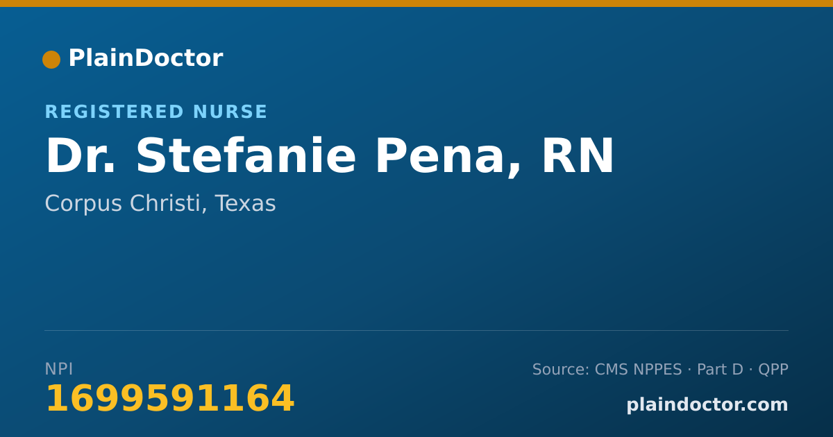 Shareable card for Stefanie Pena, RN - Registered Nurse, Corpus Christi, TX