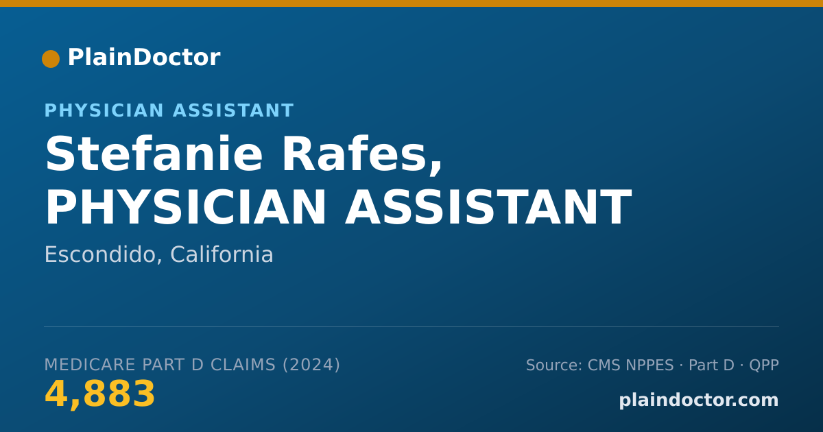 Shareable card for Stefanie Rafes, PHYSICIAN ASSISTANT - Physician Assistant, Escondido, CA