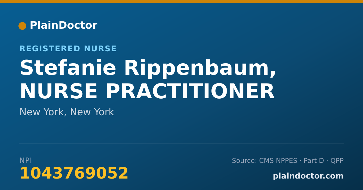Shareable card for Stefanie Rippenbaum, NURSE PRACTITIONER - Registered Nurse, New York, NY