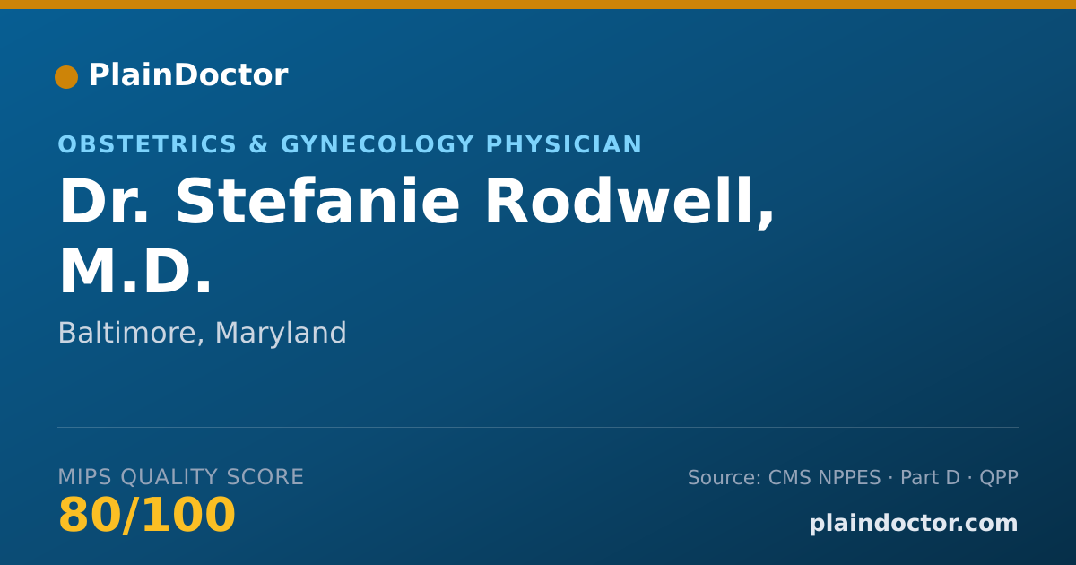 Shareable card for Stefanie Rodwell, M.D. - Obstetrics & Gynecology Physician, Baltimore, MD