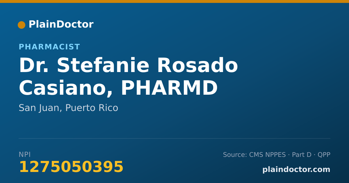 Shareable card for Stefanie Rosado Casiano, PHARMD - Pharmacist, San Juan, PR