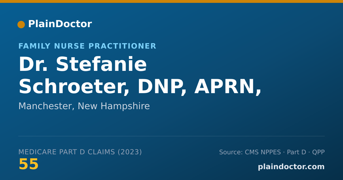 Shareable card for Stefanie Schroeter, DNP, APRN, FNP-BC - Family Nurse Practitioner, Manchester, NH