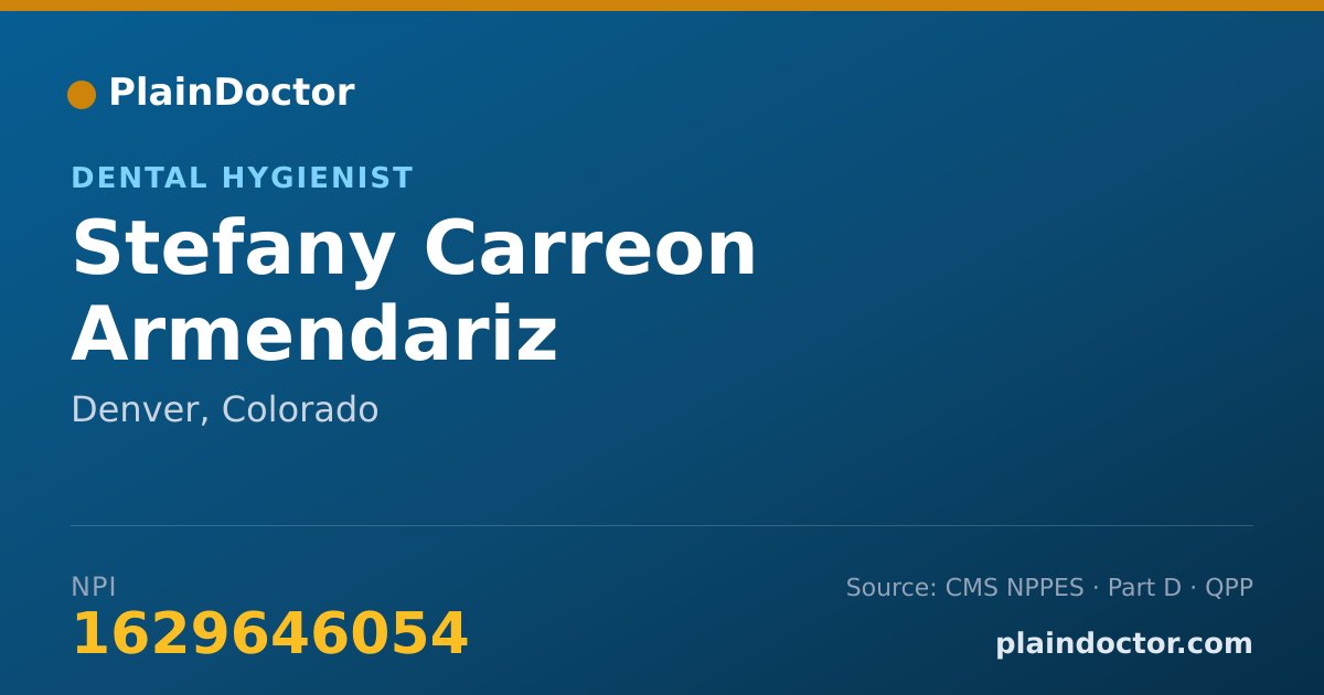 Shareable card for Stefany Carreon Armendariz - Dental Hygienist, Denver, CO