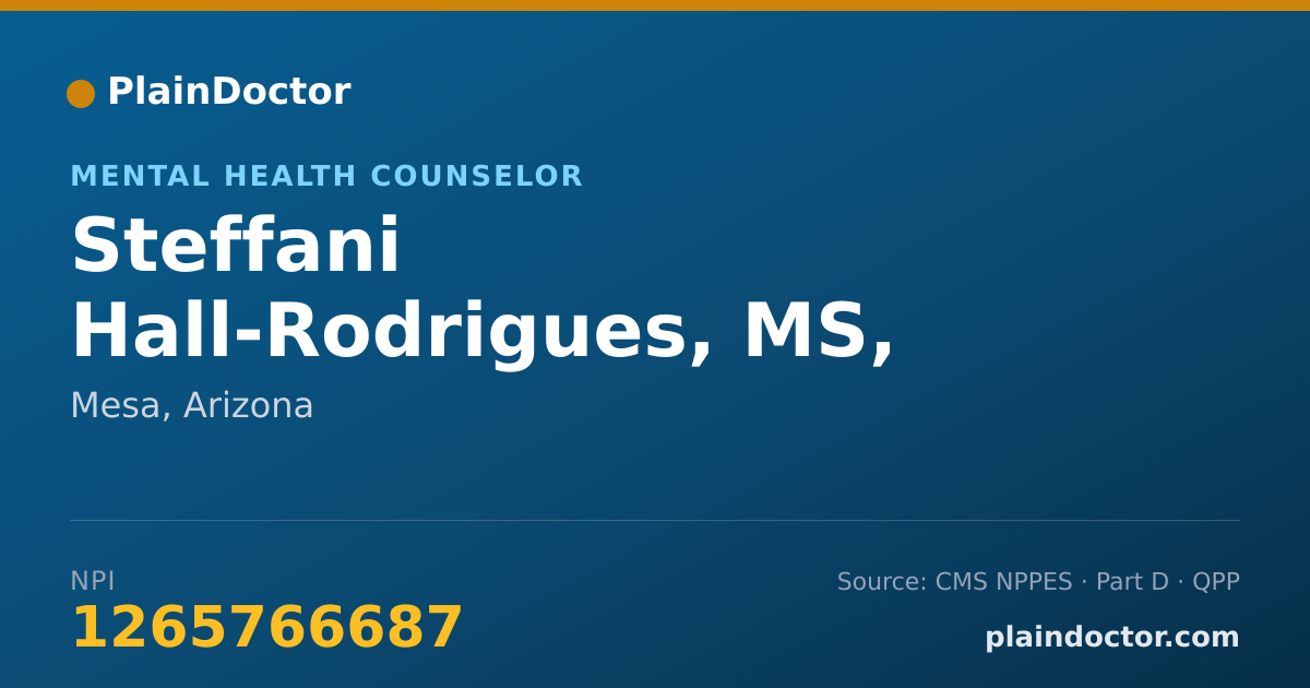 Shareable card for Steffani Hall-Rodrigues, MS, LPC - Mental Health Counselor, Mesa, AZ