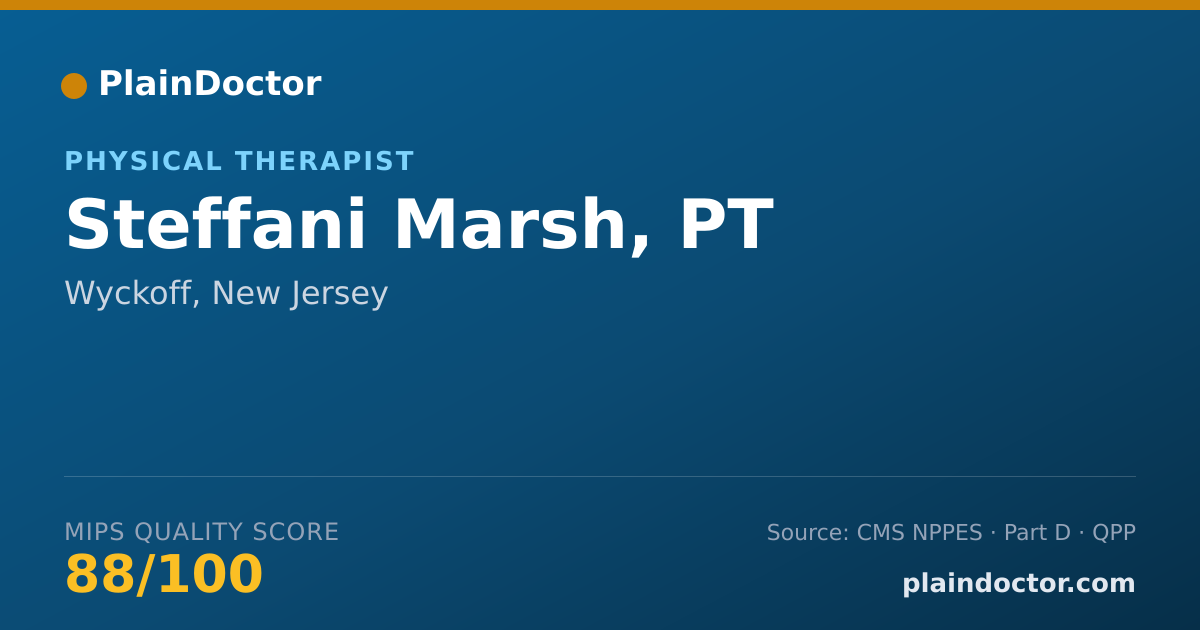 Shareable card for Steffani Marsh, PT - Physical Therapist, Wyckoff, NJ