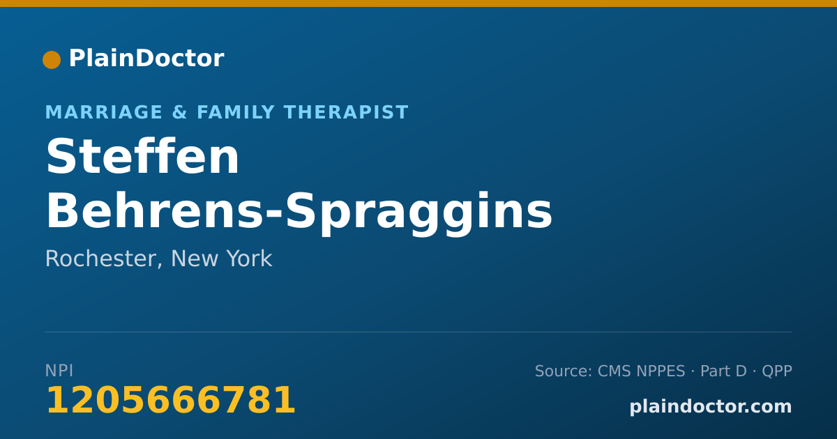 Shareable card for Steffen Behrens-Spraggins - Marriage & Family Therapist, Rochester, NY