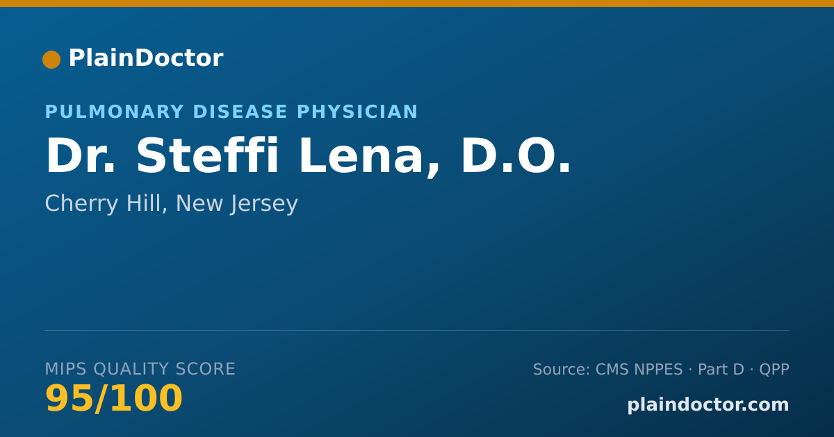 Shareable card for Steffi Lena, D.O. - Pulmonary Disease Physician, Cherry Hill, NJ
