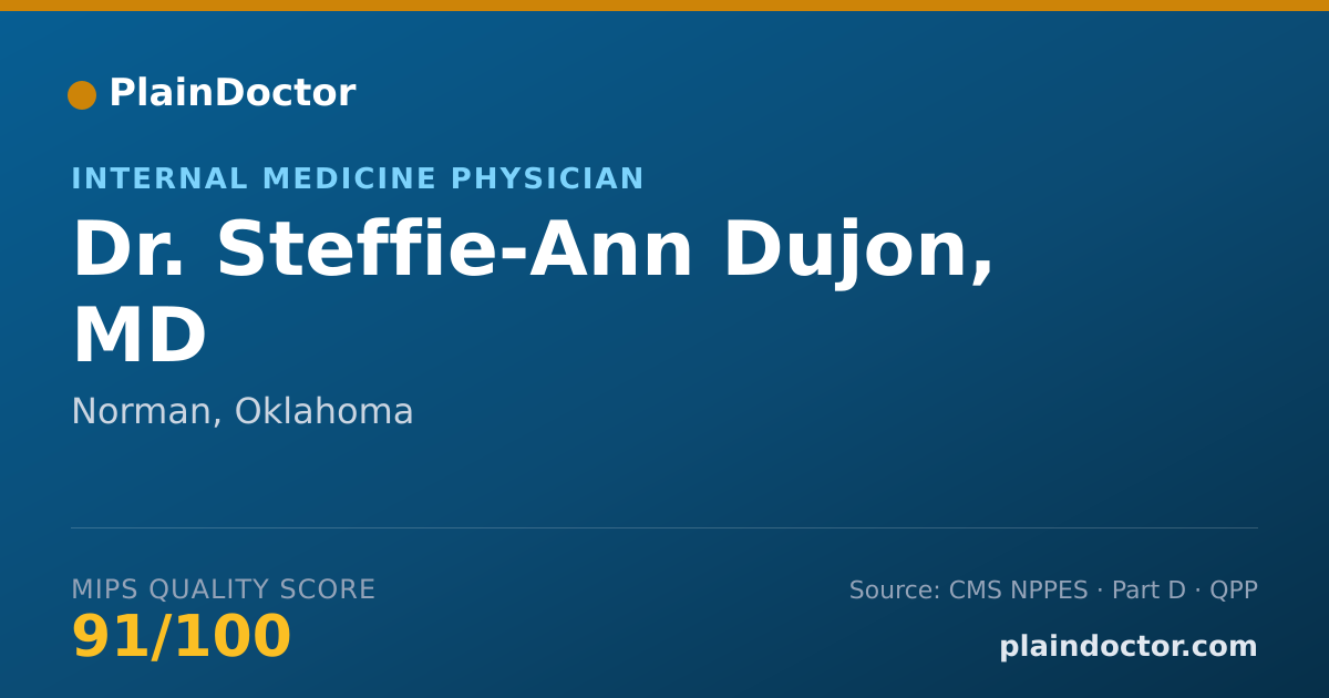 Shareable card for Steffie-Ann Dujon, MD - Internal Medicine Physician, Norman, OK