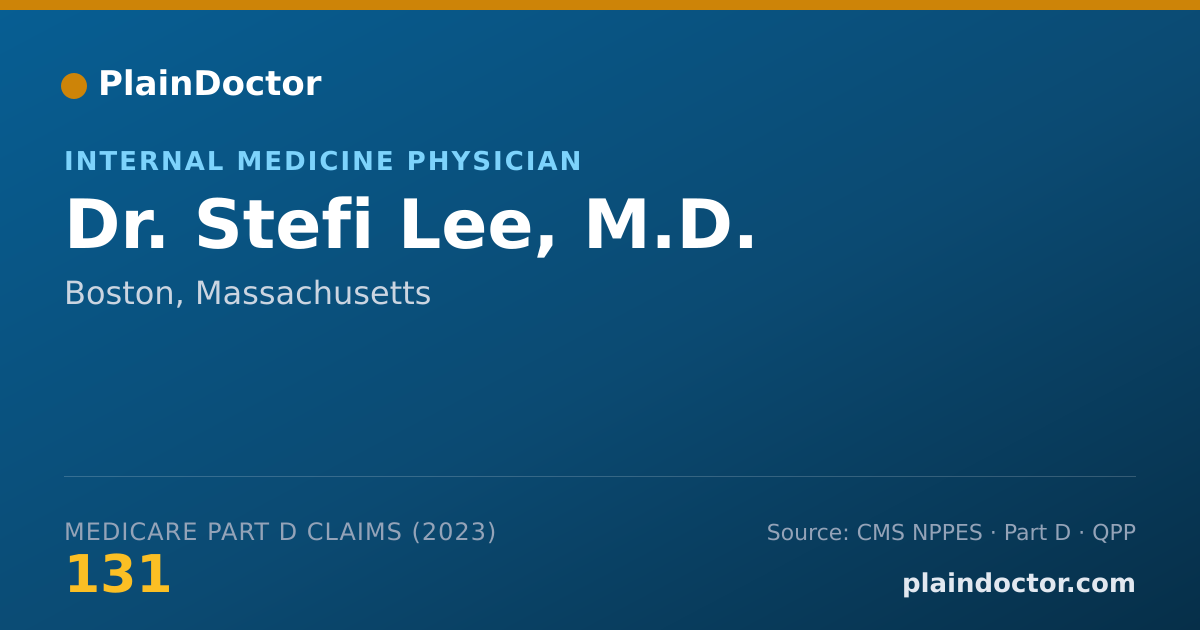 Shareable card for Stefi Lee, M.D. - Internal Medicine Physician, Boston, MA