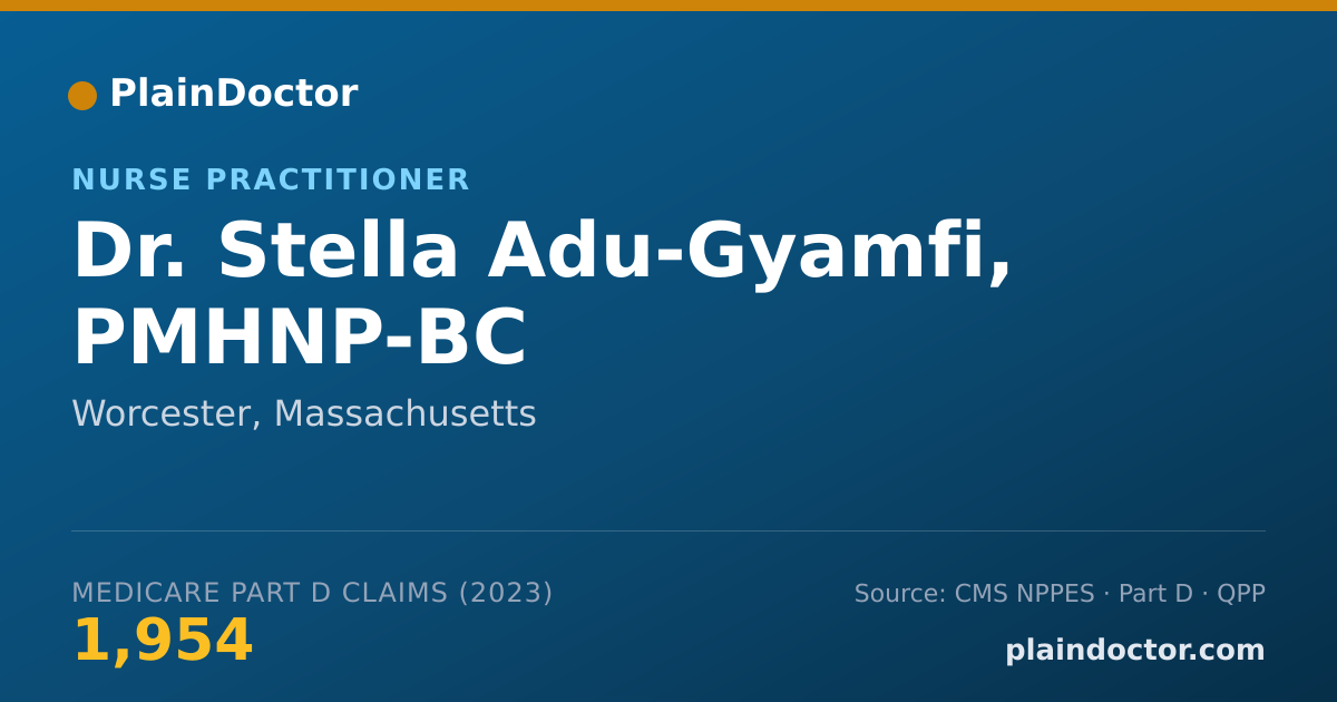 Shareable card for Stella Adu-Gyamfi, PMHNP-BC - Nurse Practitioner, Worcester, MA