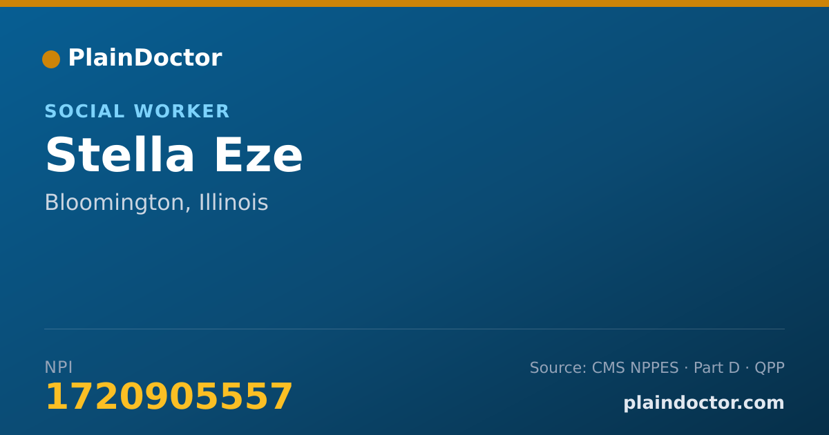 Shareable card for Stella Eze - Social Worker, Bloomington, IL