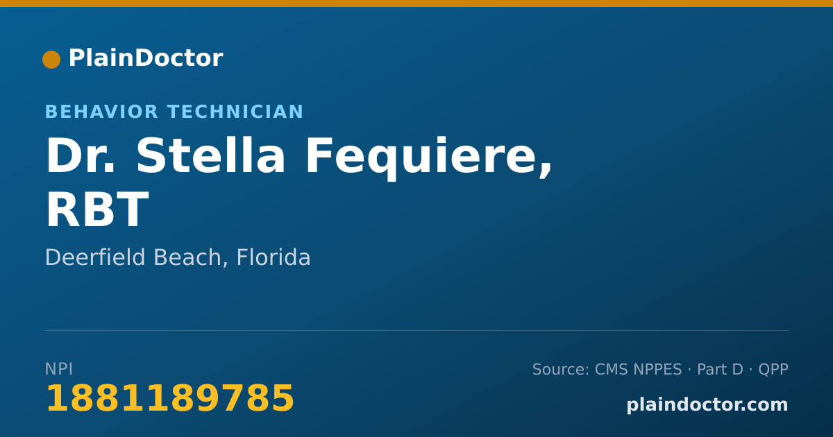 Shareable card for Stella Fequiere, RBT - Behavior Technician, Deerfield Beach, FL