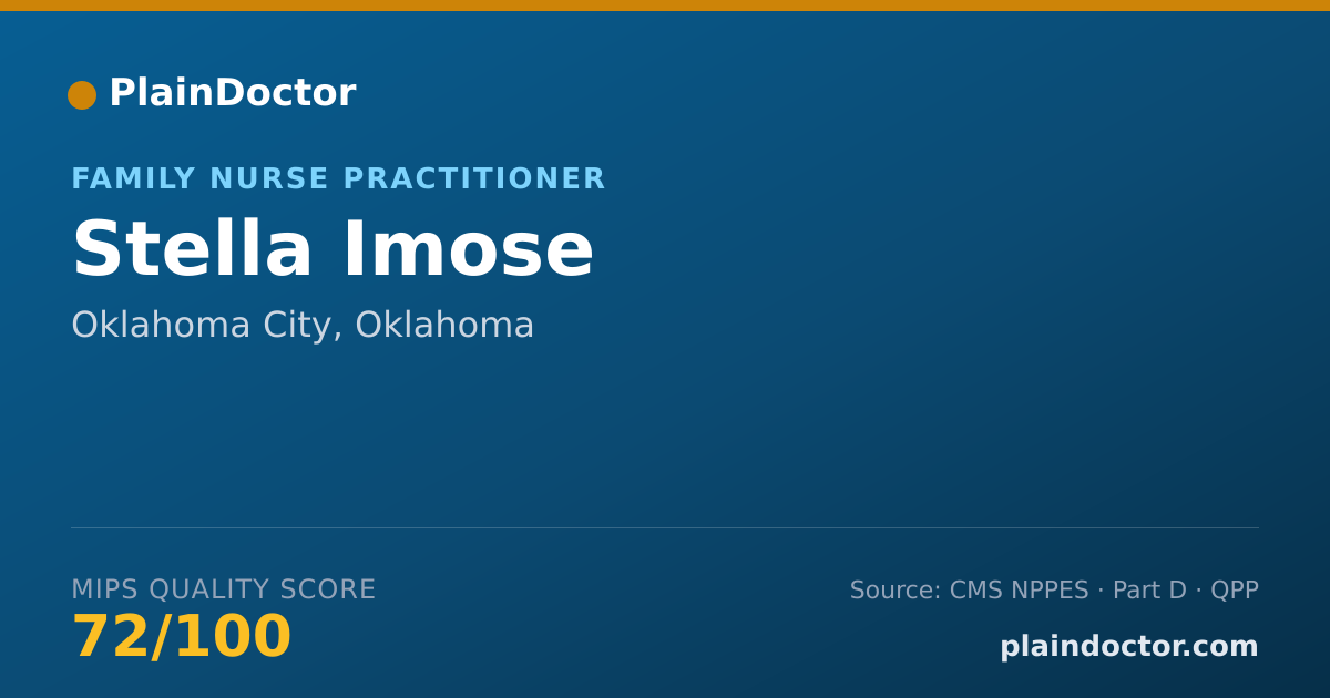 Shareable card for Stella Imose - Family Nurse Practitioner, Oklahoma City, OK