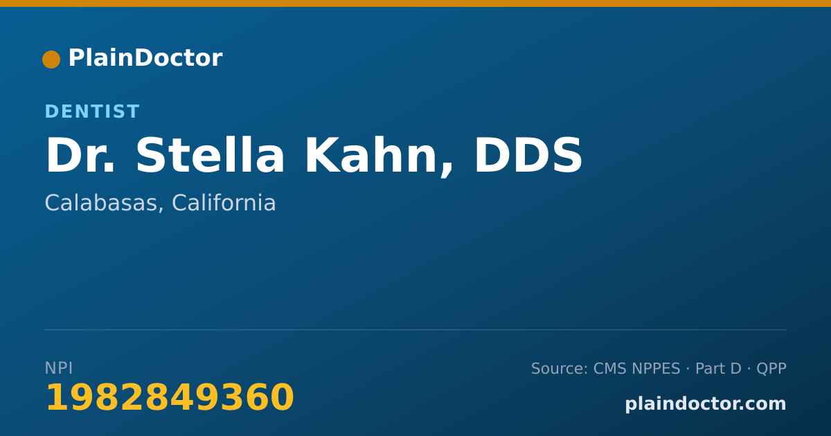 Shareable card for Stella Kahn, DDS - Dentist, Calabasas, CA