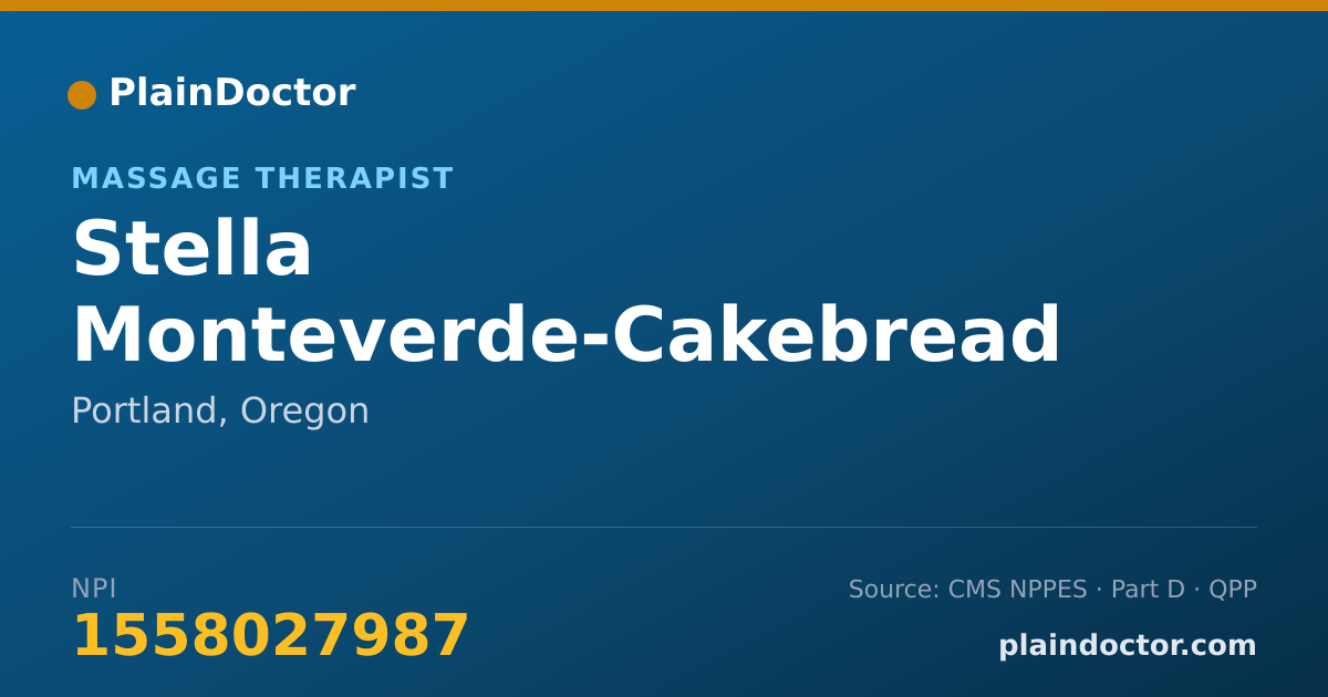 Shareable card for Stella Monteverde-Cakebread - Massage Therapist, Portland, OR