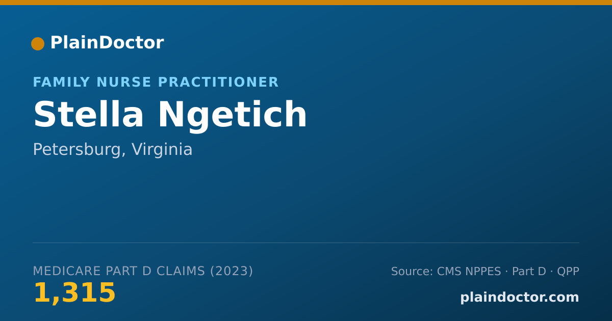 Shareable card for Stella Ngetich - Family Nurse Practitioner, Petersburg, VA