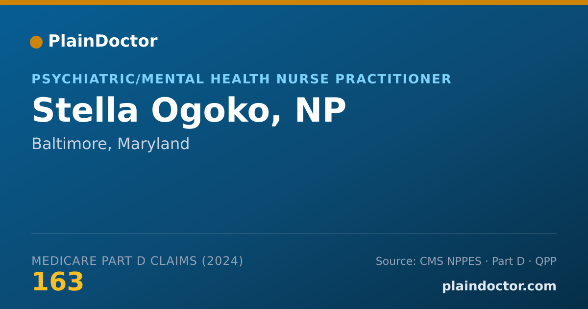 Shareable card for Stella Ogoko, NP - Psychiatric/Mental Health Nurse Practitioner, Baltimore, MD