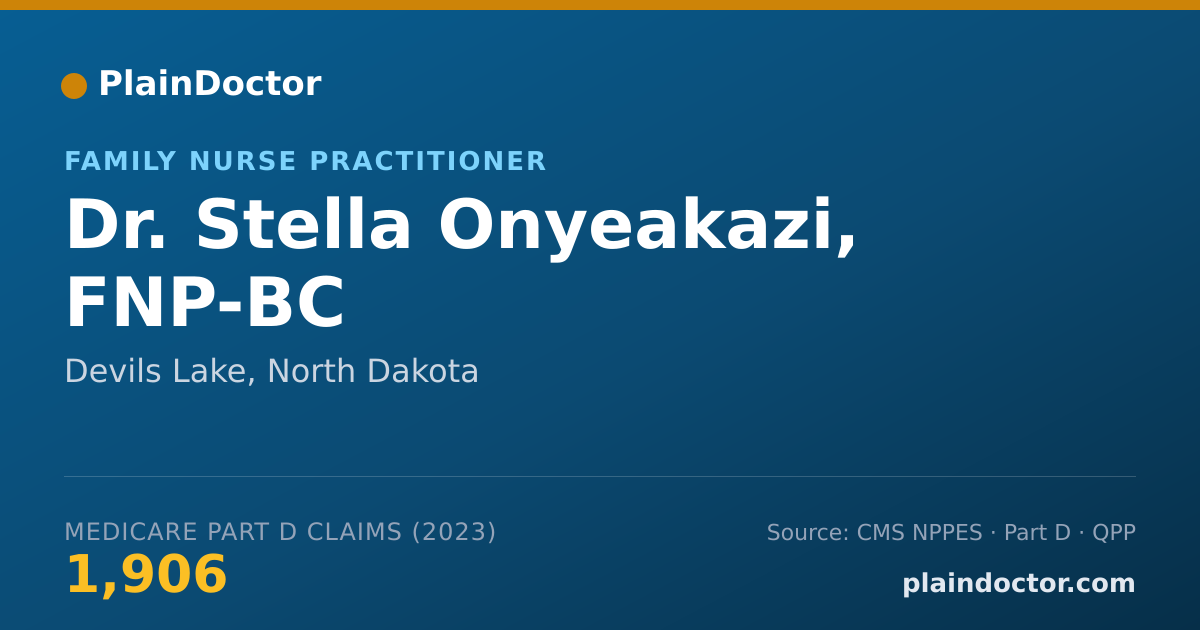Shareable card for Stella Onyeakazi, FNP-BC - Family Nurse Practitioner, Devils Lake, ND