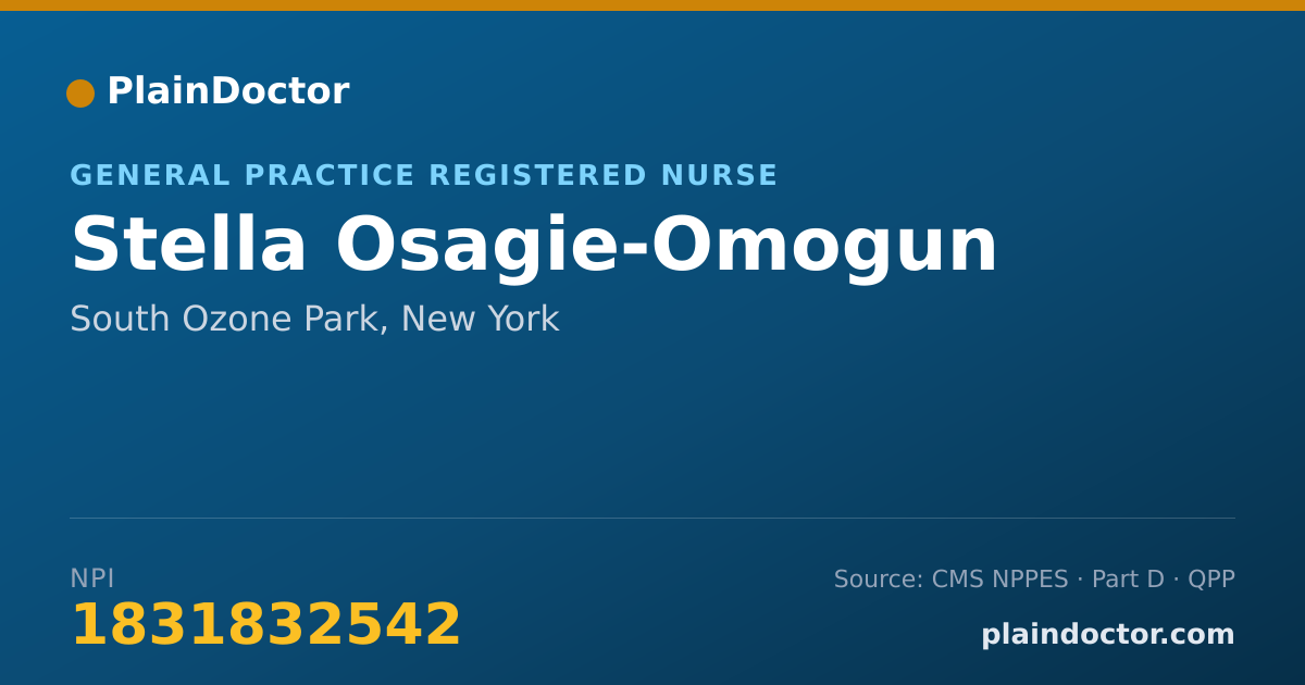 Shareable card for Stella Osagie-Omogun - General Practice Registered Nurse, South Ozone Park, NY