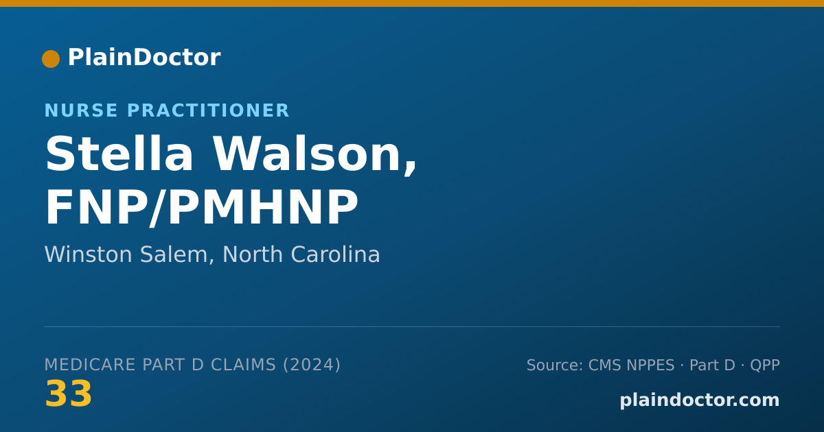 Shareable card for Stella Walson, FNP/PMHNP - Nurse Practitioner, Winston Salem, NC