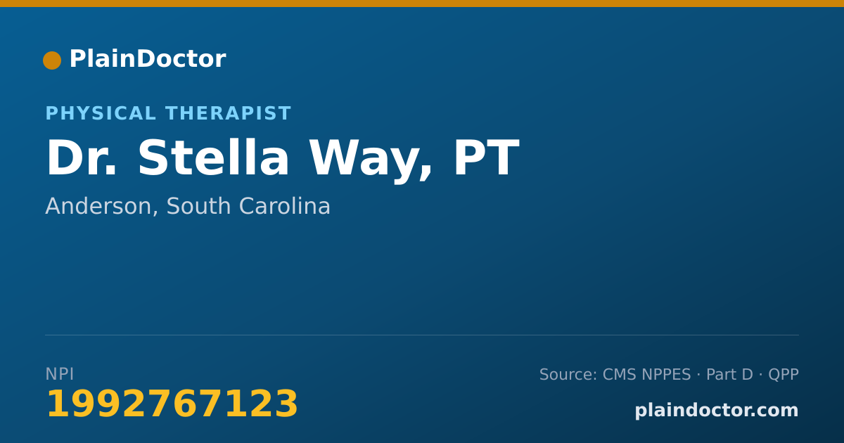 Shareable card for Stella Way, PT - Physical Therapist, Anderson, SC