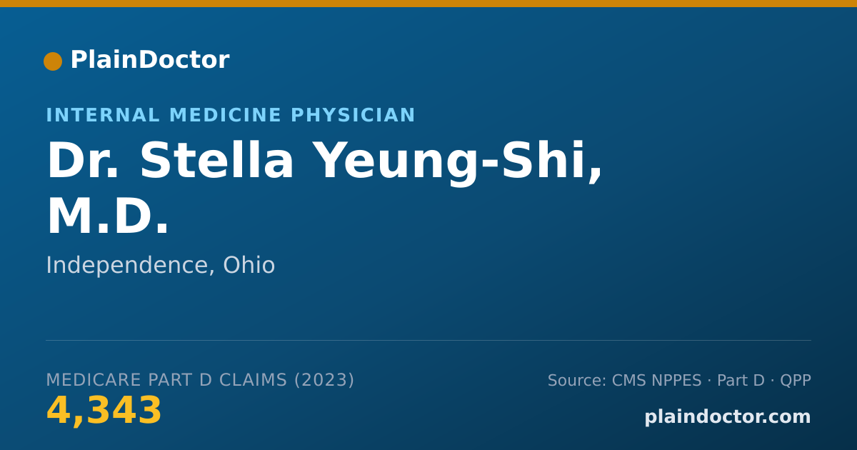 Shareable card for Stella Yeung-Shi, M.D. - Internal Medicine Physician, Independence, OH