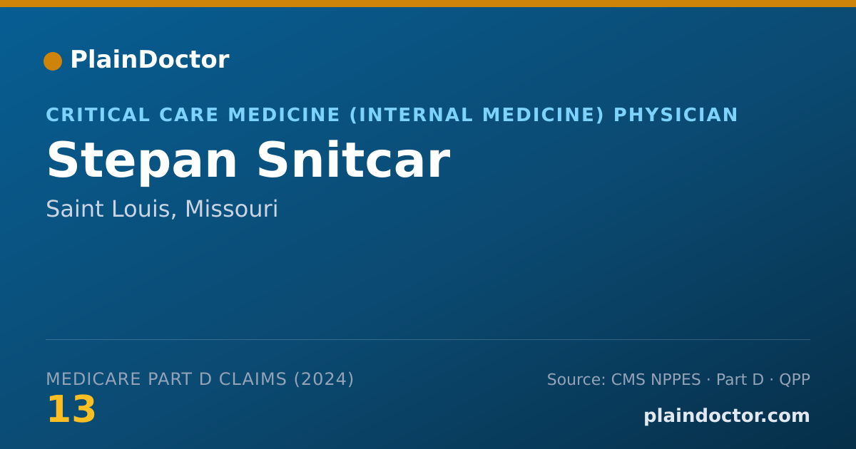 Shareable card for Stepan Snitcar - Critical Care Medicine (Internal Medicine) Physician, Saint Louis, MO
