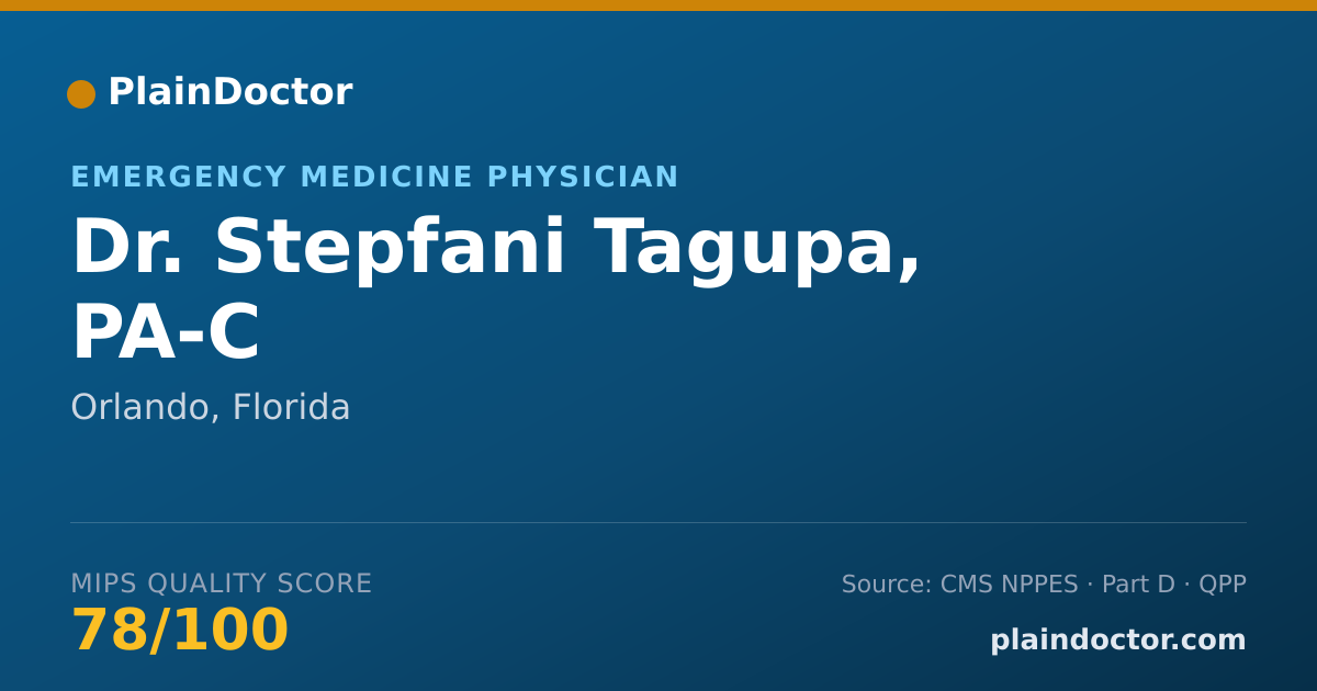 Shareable card for Stepfani Tagupa, PA-C - Emergency Medicine Physician, Orlando, FL