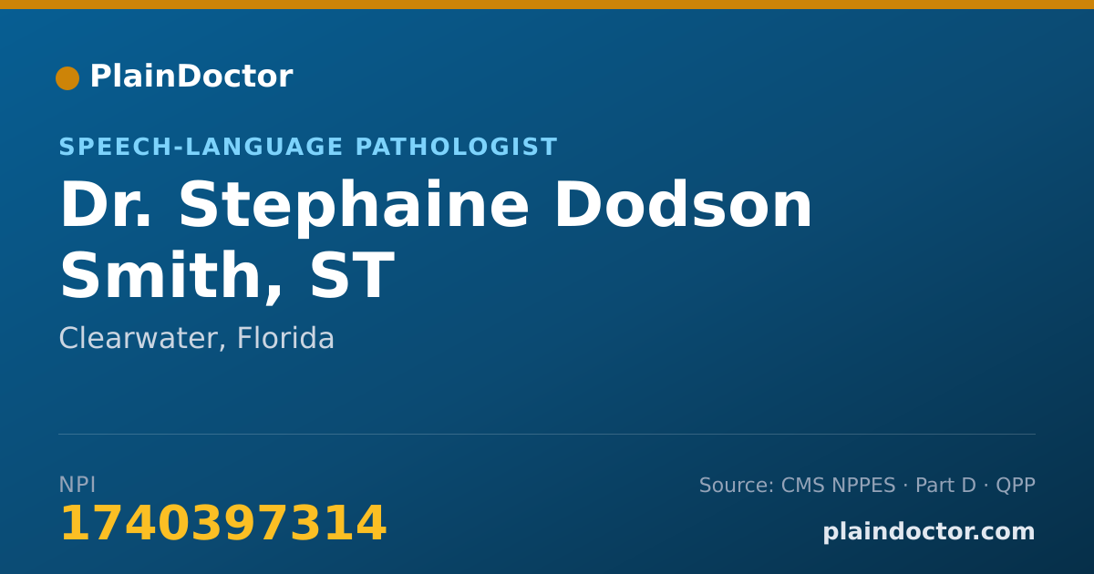 Shareable card for Stephaine Dodson Smith, ST - Speech-Language Pathologist, Clearwater, FL