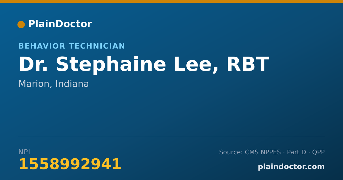 Shareable card for Stephaine Lee, RBT - Behavior Technician, Marion, IN