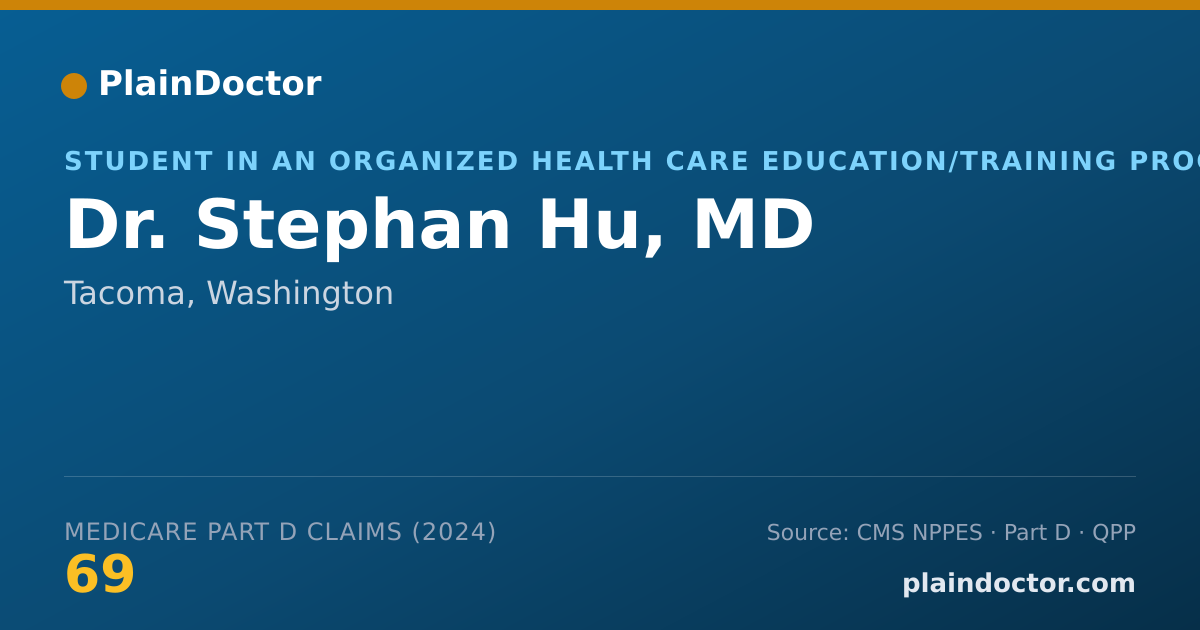 Shareable card for Stephan Hu, MD - Student in an Organized Health Care Education/Training Program, Seattle, WA