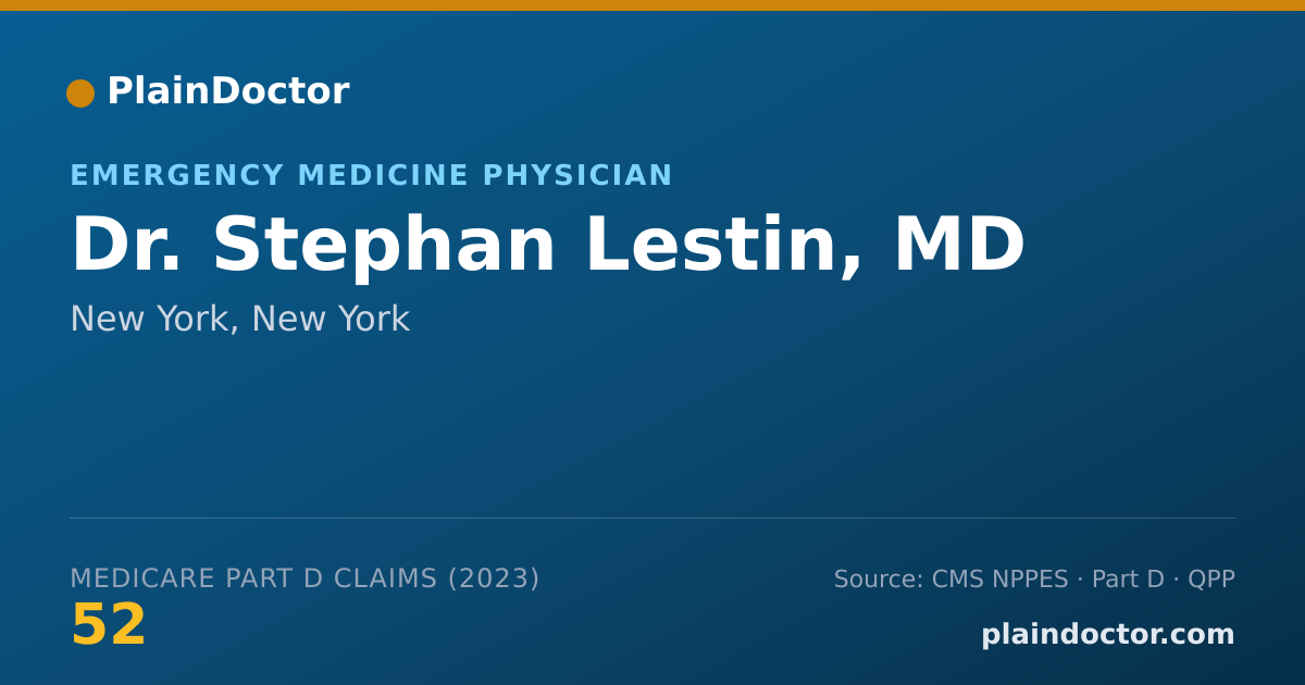 Shareable card for Stephan Lestin, MD - Emergency Medicine Physician, New York, NY