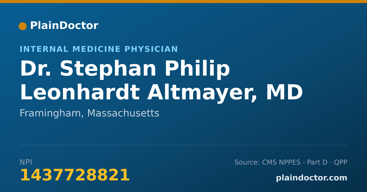 Shareable card for Stephan Philip Leonhardt Altmayer, MD - Internal Medicine Physician, Framingham, MA