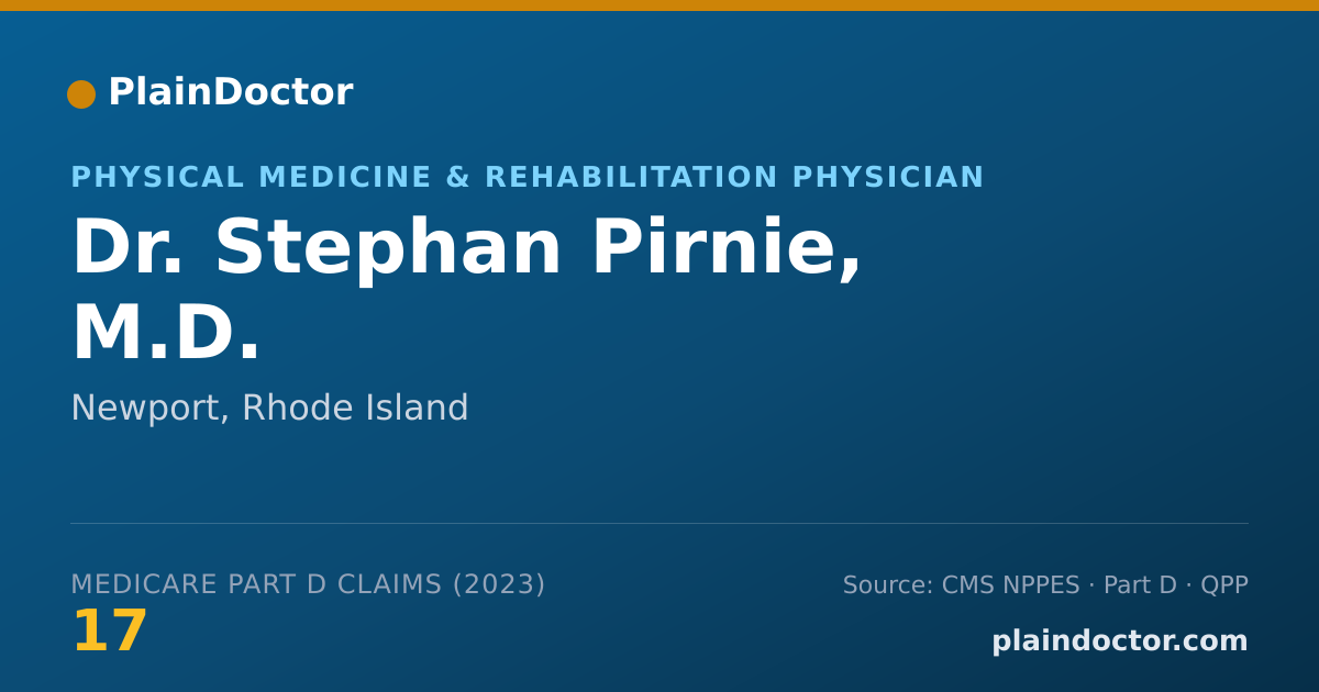 Shareable card for Stephan Pirnie, M.D. - Physical Medicine & Rehabilitation Physician, Newport, RI