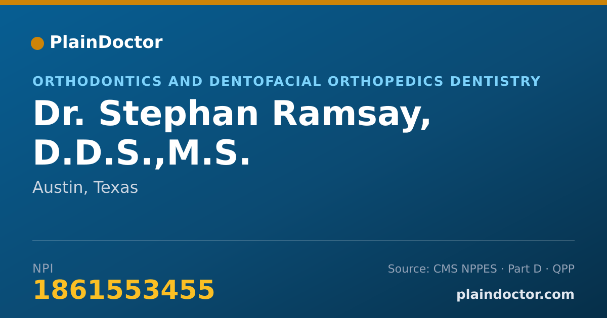 Shareable card for Stephan Ramsay, D.D.S.,M.S. - Orthodontics and Dentofacial Orthopedics Dentistry, Austin, TX
