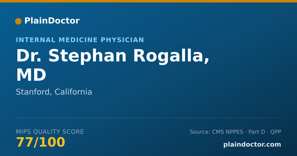 Shareable card for Stephan Rogalla, MD - Internal Medicine Physician, Stanford, CA