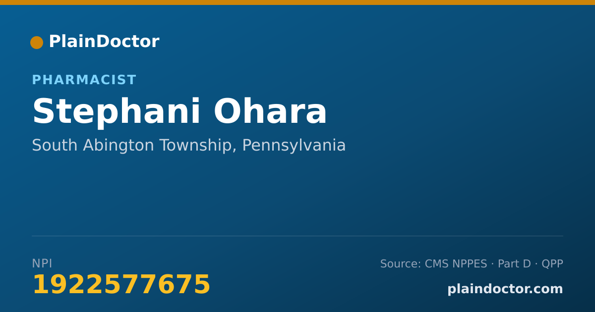 Shareable card for Stephani Ohara - Pharmacist, South Abington Township, PA