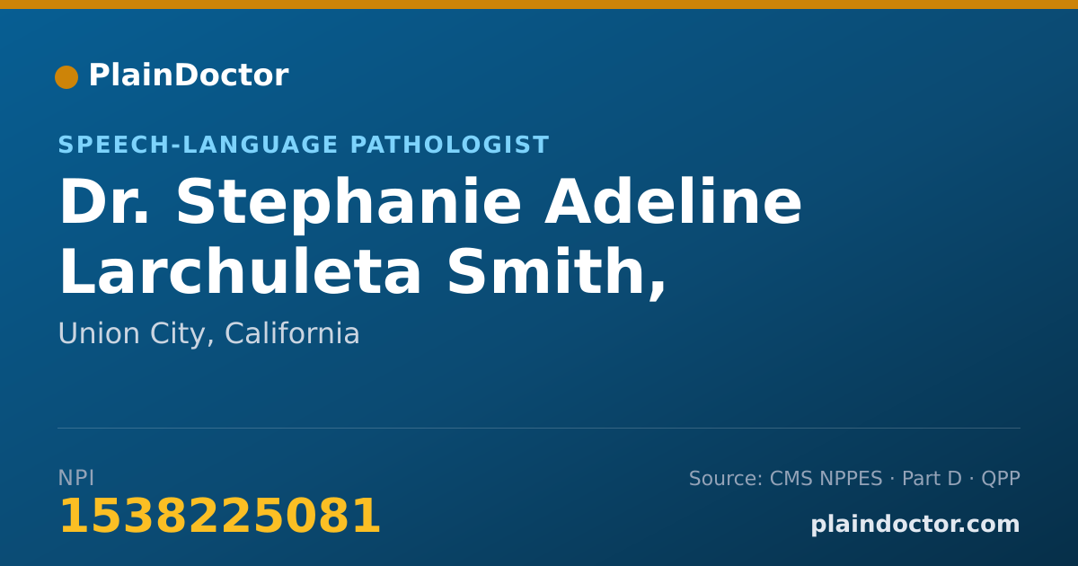 Shareable card for Stephanie Adeline Larchuleta Smith, M.S., CCC-SLP - Speech-Language Pathologist, Union City, CA