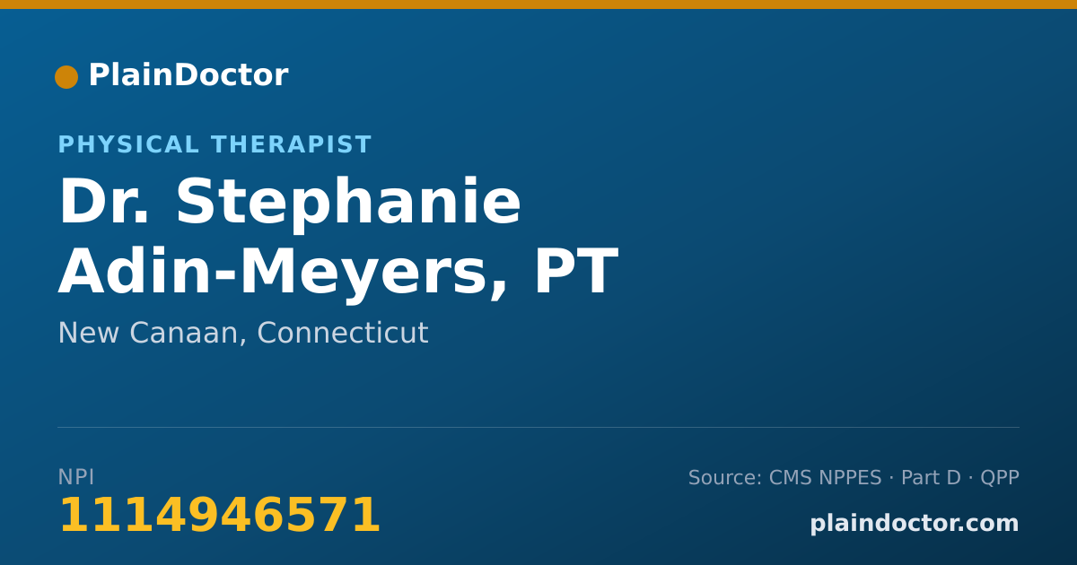 Shareable card for Stephanie Adin-Meyers, PT - Physical Therapist, New Canaan, CT