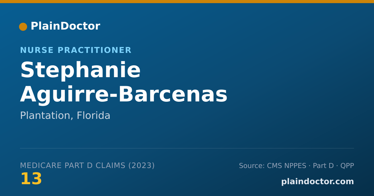 Shareable card for Stephanie Aguirre-Barcenas - Nurse Practitioner, Plantation, FL