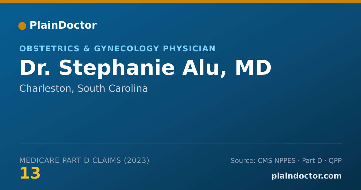 Shareable card for Stephanie Alu, MD - Obstetrics & Gynecology Physician, Charleston, SC