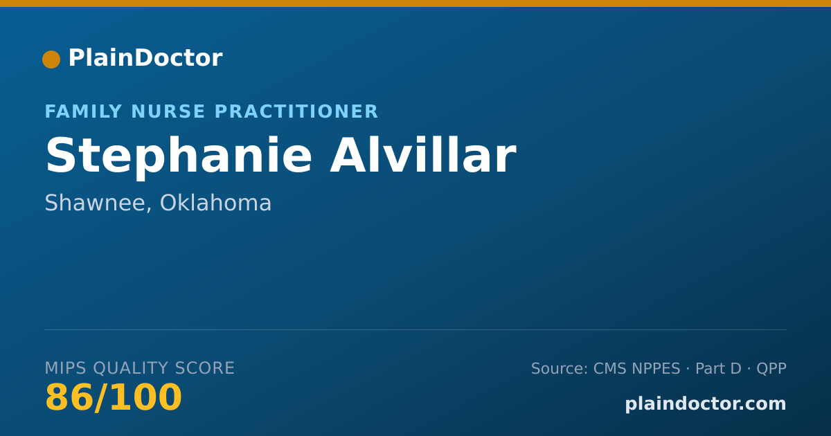 Shareable card for Stephanie Alvillar - Family Nurse Practitioner, Shawnee, OK