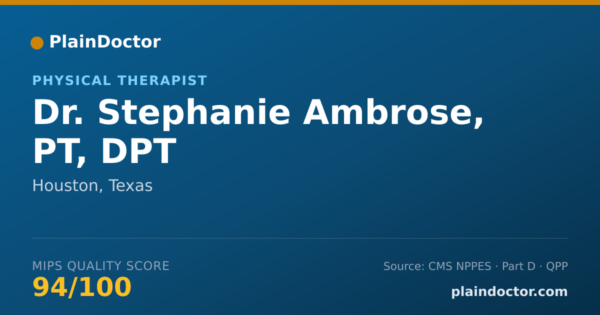 Shareable card for Stephanie Ambrose, PT, DPT - Physical Therapist, Houston, TX