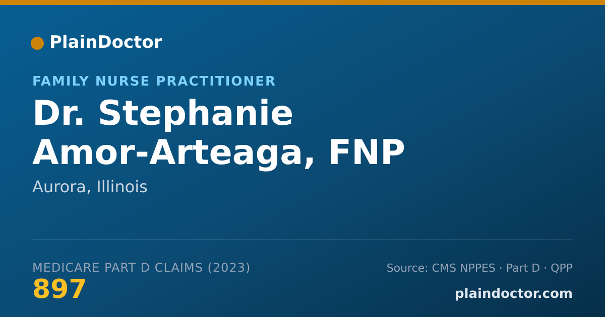 Shareable card for Stephanie Amor-Arteaga, FNP - Family Nurse Practitioner, Aurora, IL