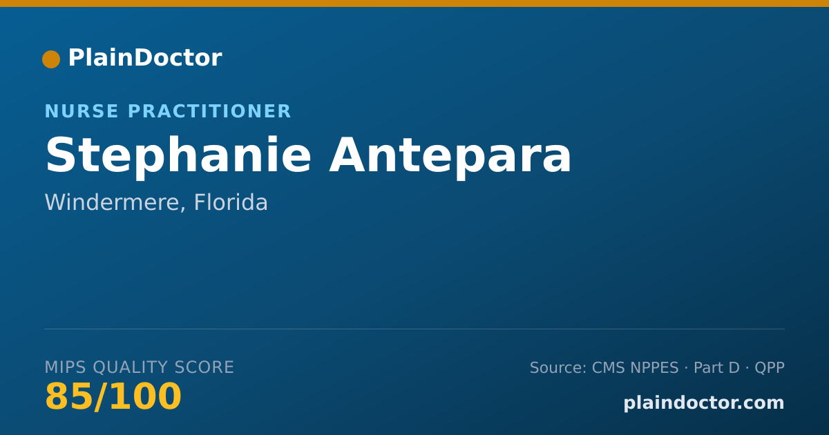 Shareable card for Stephanie Antepara - Nurse Practitioner, Windermere, FL
