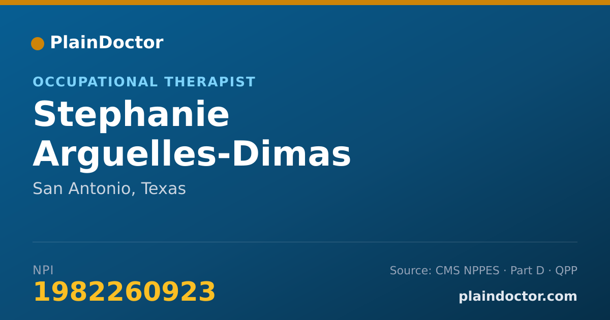 Shareable card for Stephanie Arguelles-Dimas - Occupational Therapist, San Antonio, TX