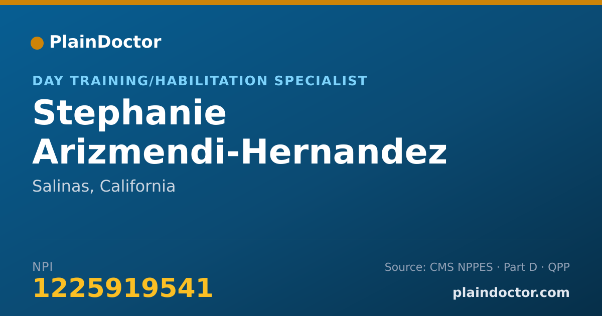 Shareable card for Stephanie Arizmendi-Hernandez - Day Training/Habilitation Specialist, Salinas, CA