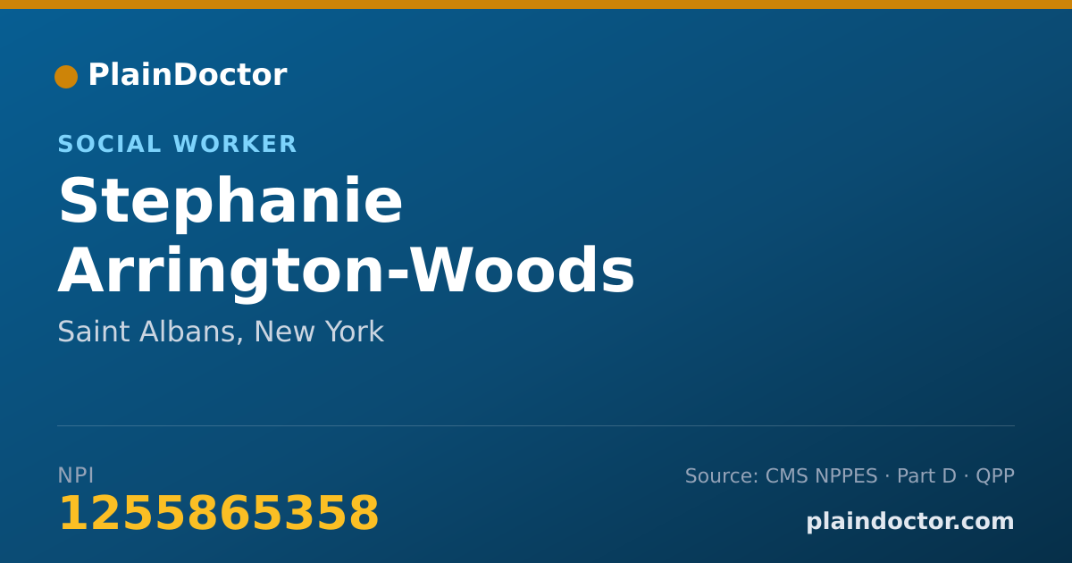 Shareable card for Stephanie Arrington-Woods - Social Worker, Saint Albans, NY