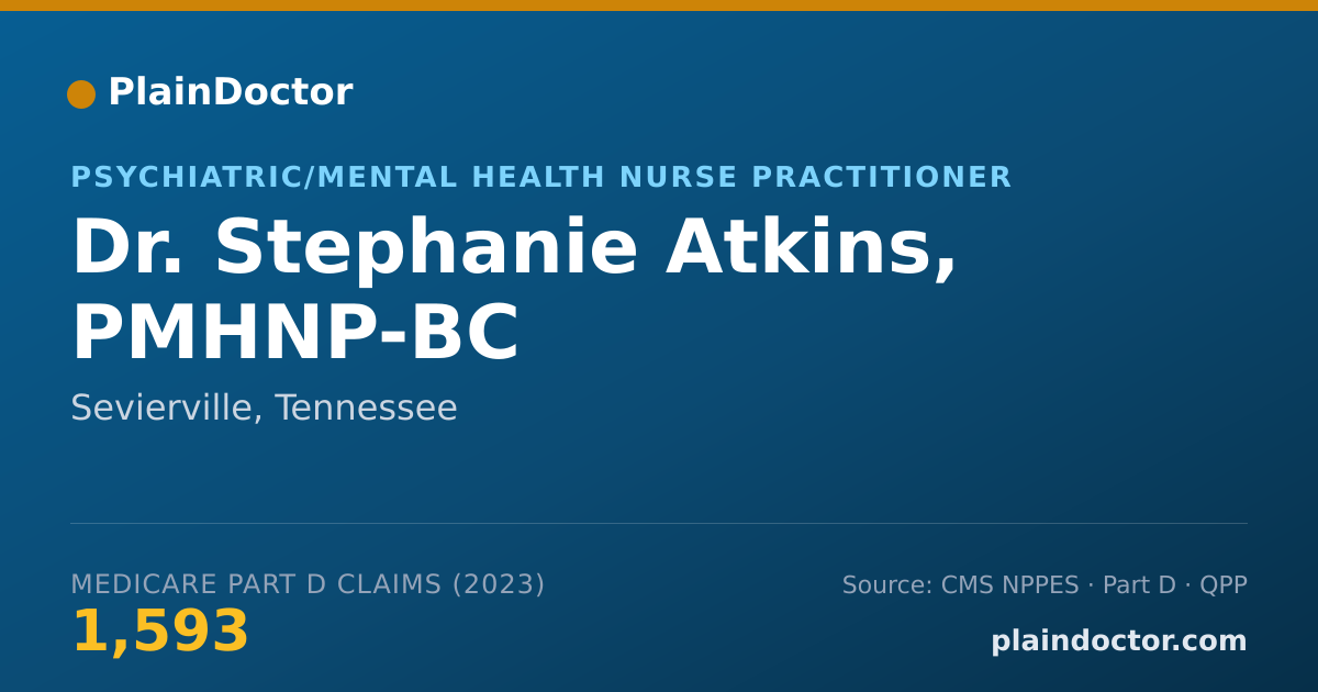 Shareable card for Stephanie Atkins, PMHNP-BC - Psychiatric/Mental Health Nurse Practitioner, Sevierville, TN