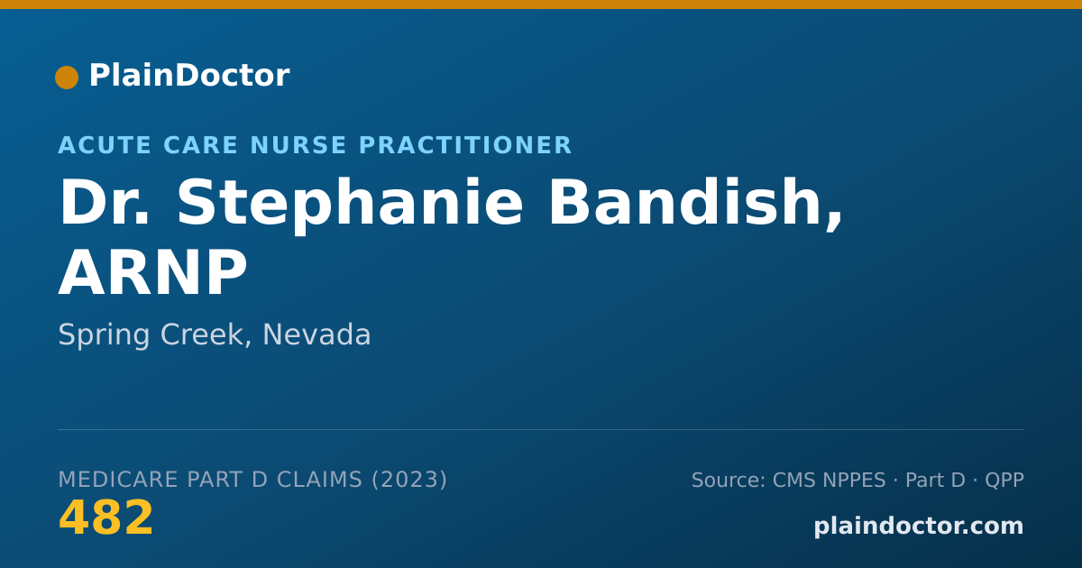 Shareable card for Stephanie Bandish, ARNP - Acute Care Nurse Practitioner, Spring Creek, NV
